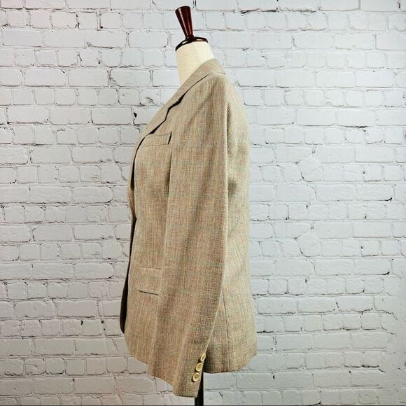 Vintage 70s Austin Reed of Regent Street Union Made in USA Tan Tweed Blazer - Picture 7 of 13